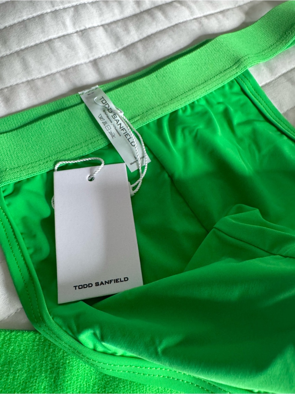 TODD SANFIELD Men's Bright Green Briefs Jockstrap - Picture 3 of 5